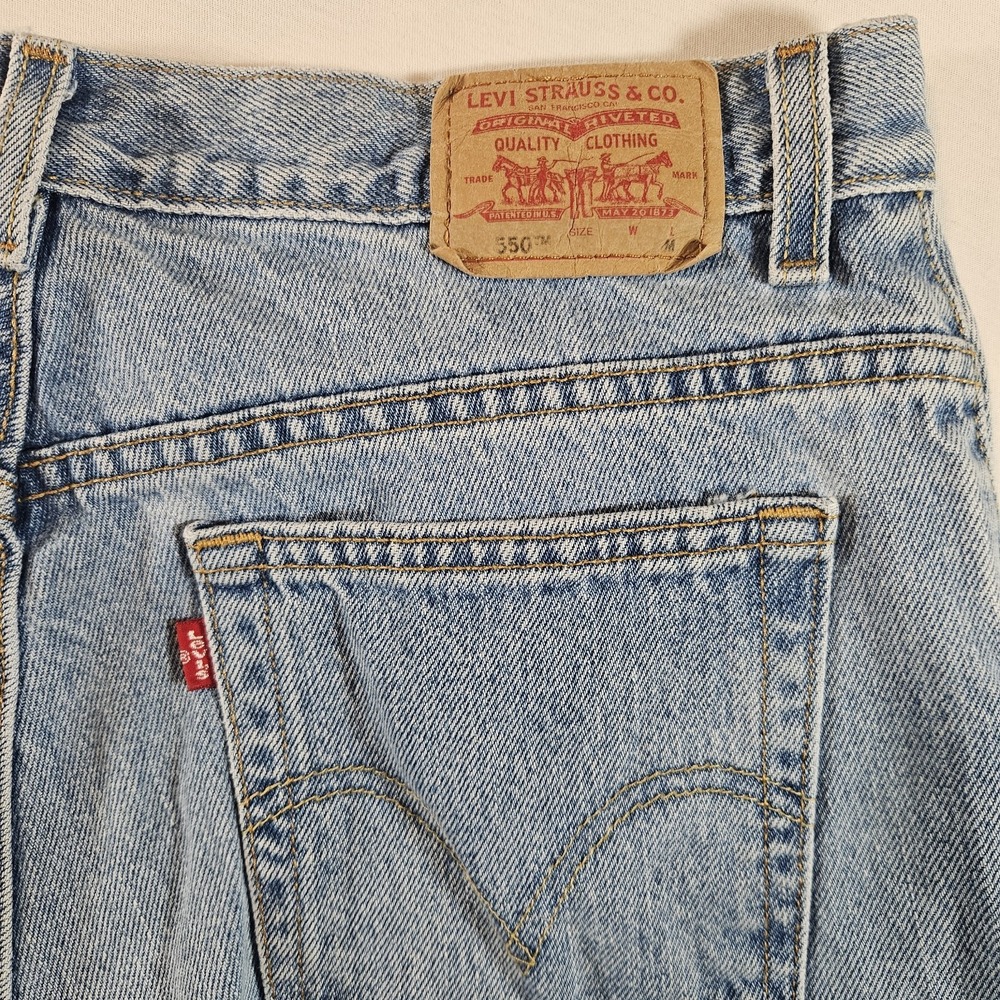 Vintage Levi's 550 Relaxed Fit Tapered Leg Jeans Womens 16 MIS M Blue Denim Y2K - Picture 5 of 12